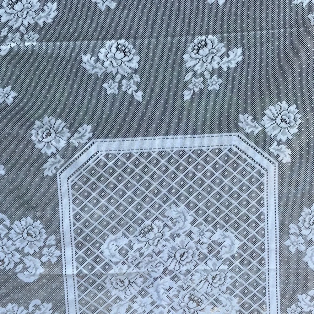 Vintage White Floral Lace Tablecloth - Rectangular 52x70 - Romantic Cottagecore